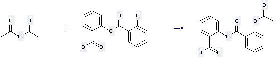 Benzoic acid,2-(acetyloxy)-, 2-carboxyphenyl ester can be obtained by Acetic acid anhydride and 2-Salicyloyloxy-benzoic acid